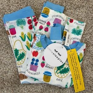 🍓 Little Sleepies “Farmers Market” Two-Piece Pajama Set – 3T – NWT 🥕